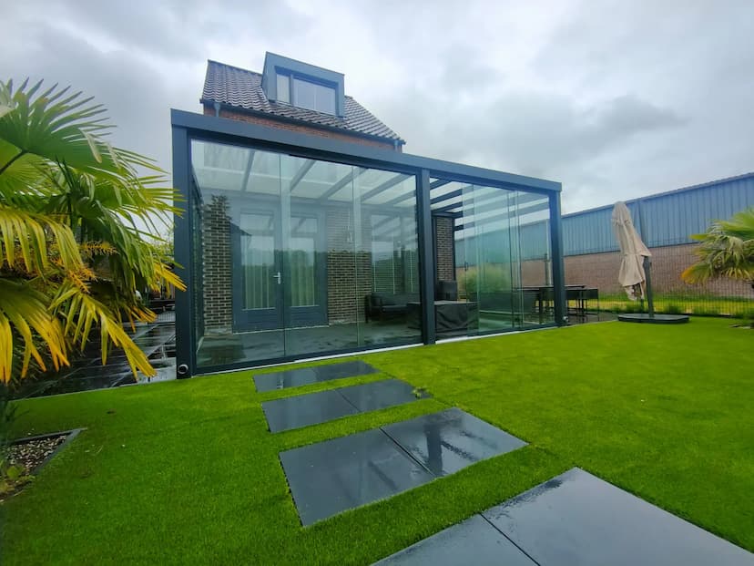 2-Rail Steellook Glazen Schuifwand