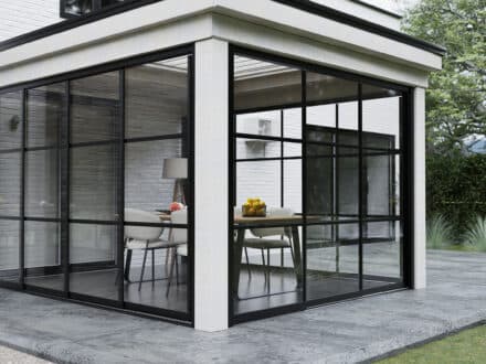 3-Rail Steellook Glazen Schuifwand