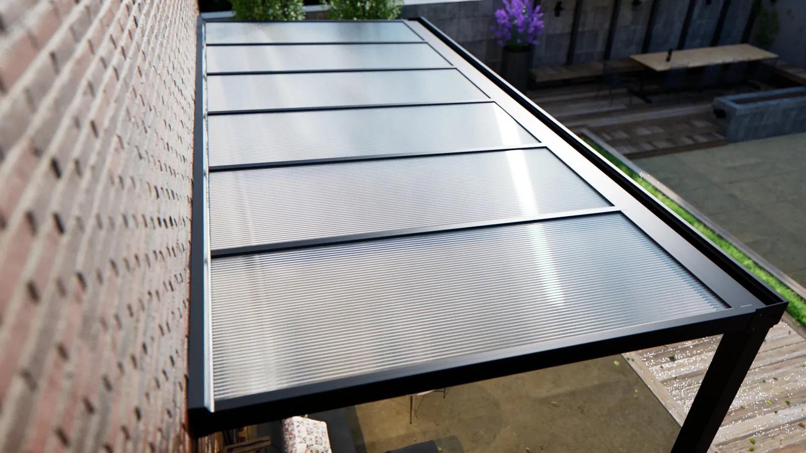 Veranda | Polycarbonaat | Zwart | 3.06 x 2.5 meter