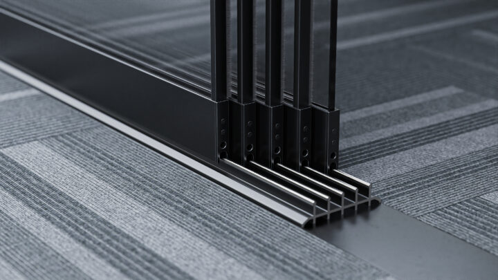 Premium glazen schuifwand 5-rail