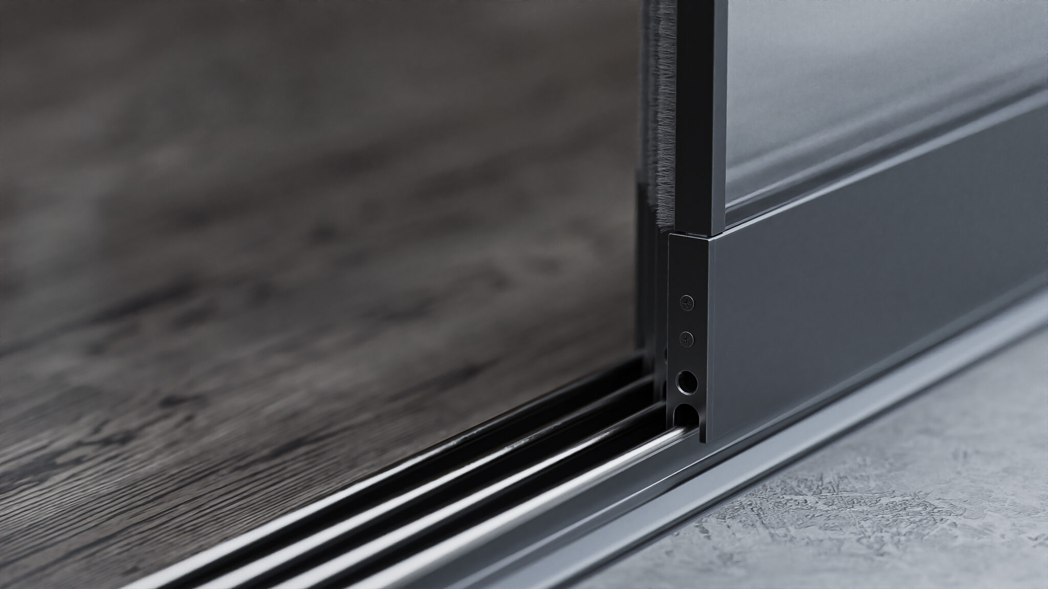 Glazen schuifwanden overkapping zwart