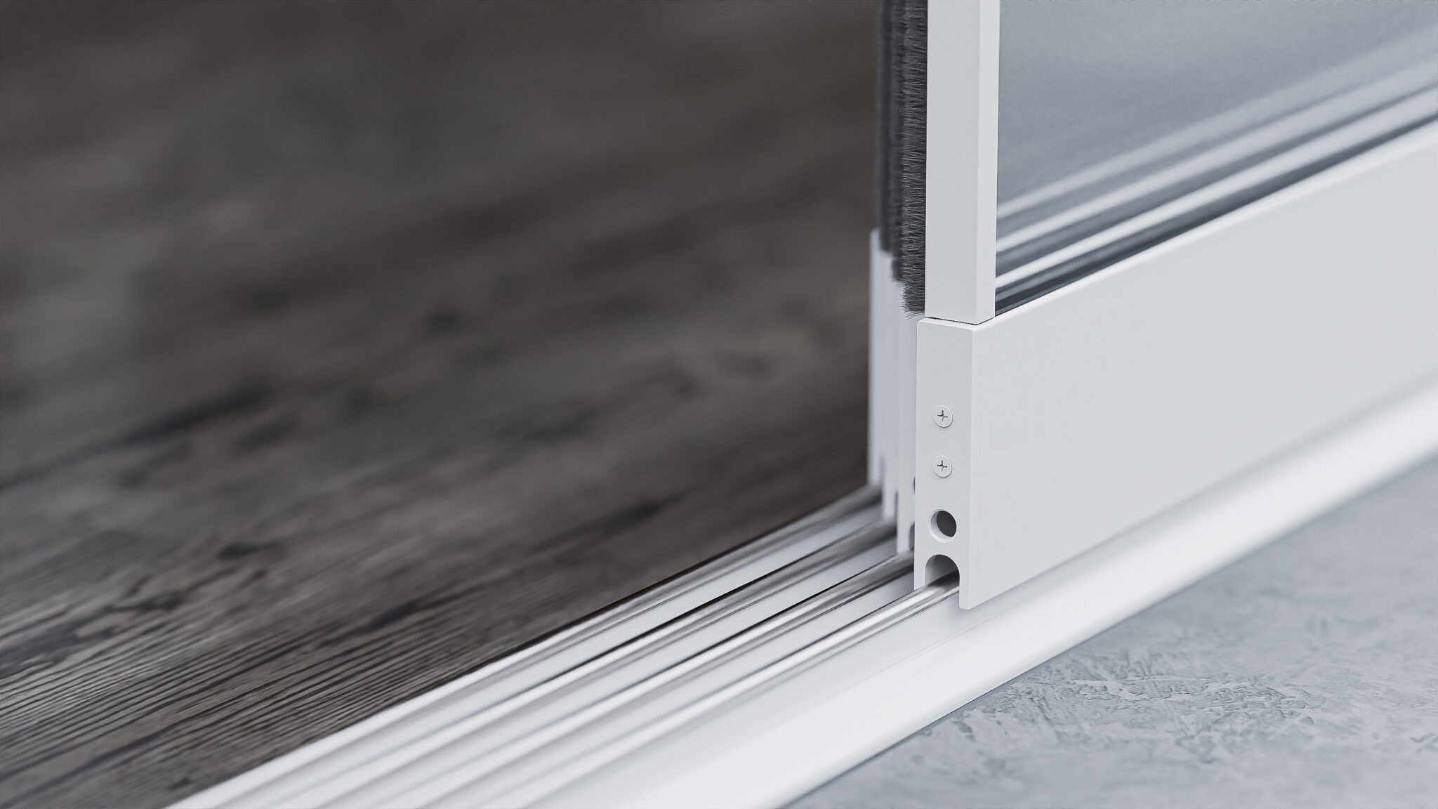 Glazen schuifwanden overkapping wit