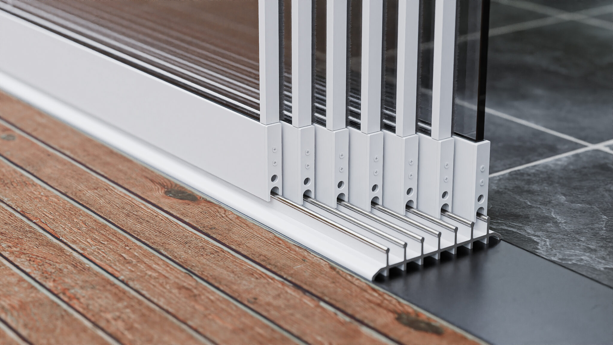 Onderrail 7-rail wit detail