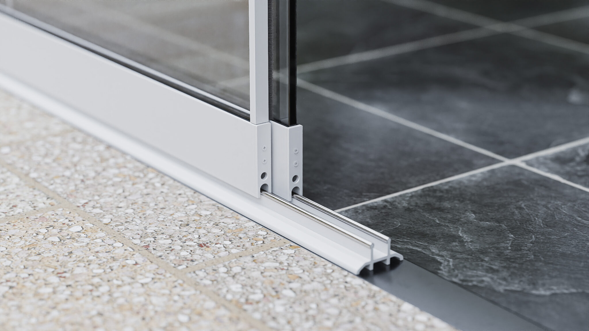 Onderrail 2-rail steellook in wit