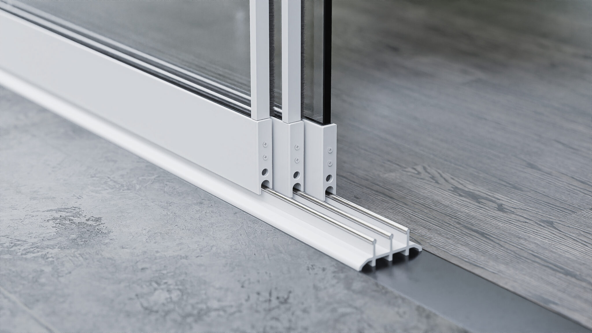 Onderrail 3-rail steellook wit