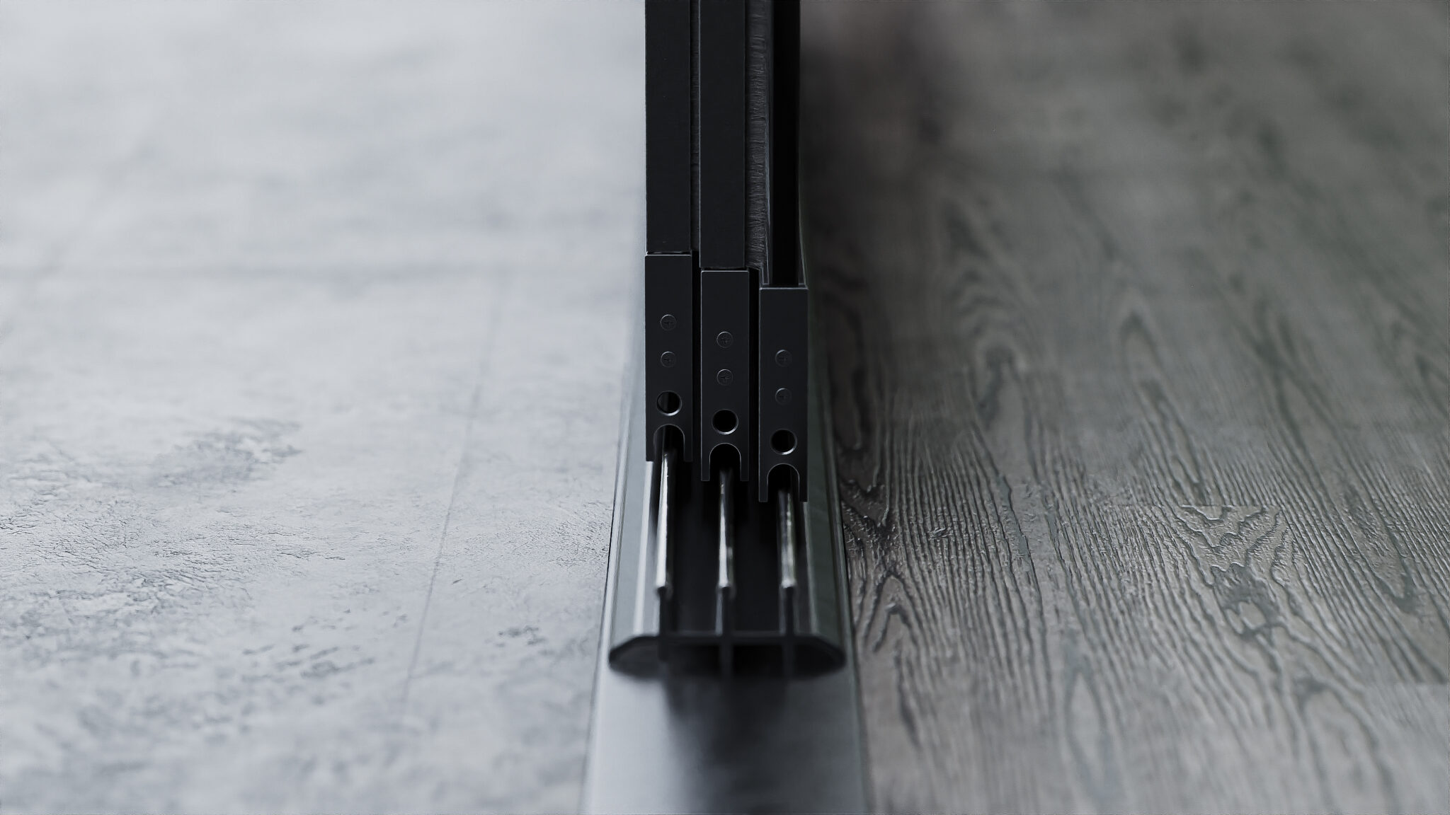 3-rail steellook zwarte onderrail