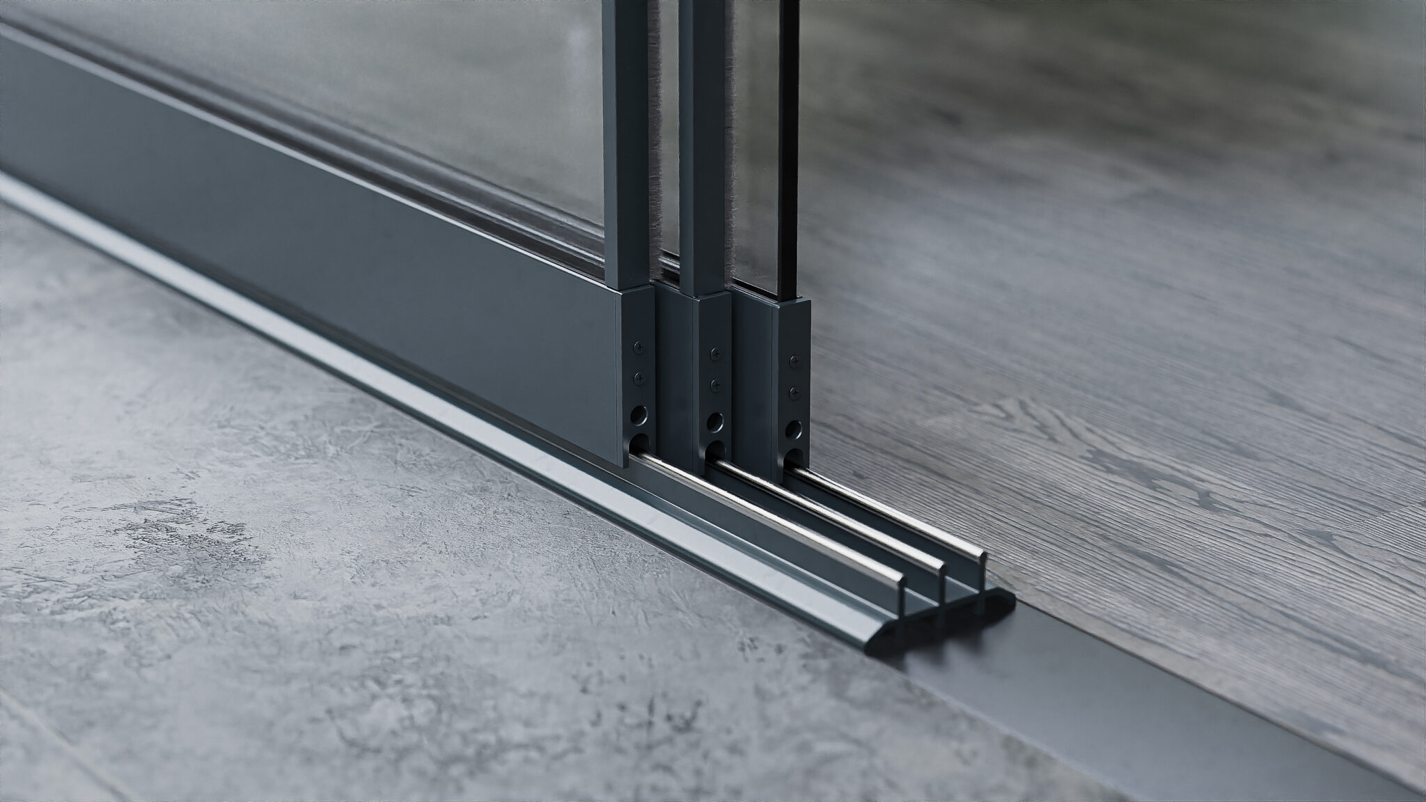 Onderrail 3-rail steellook antraciet