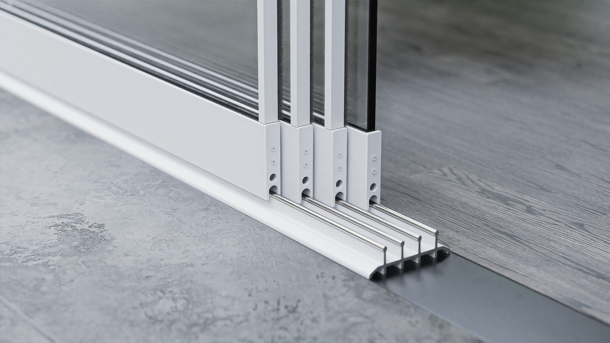 Onderrail 4-rail steellook wit