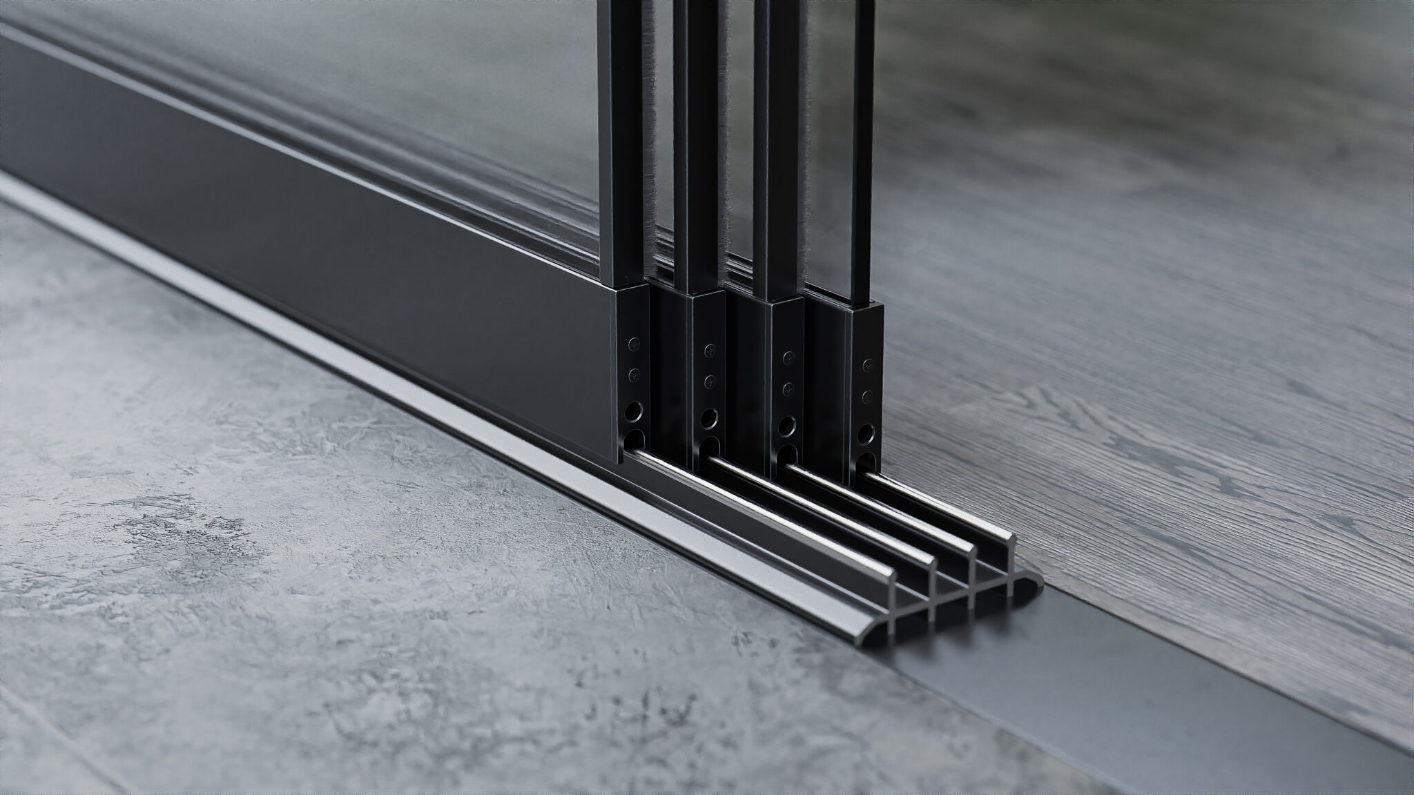 Onderrail 4-rail steellook zwart