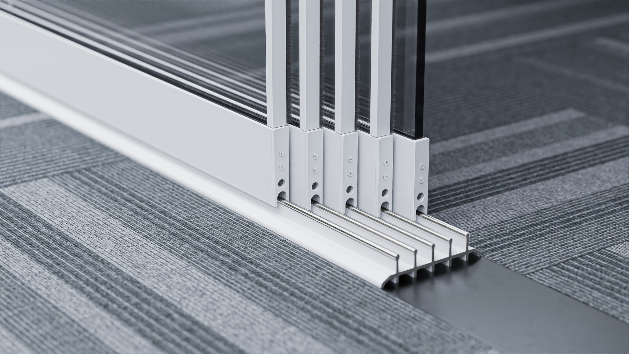 Onderrail 5-rail steellook wit