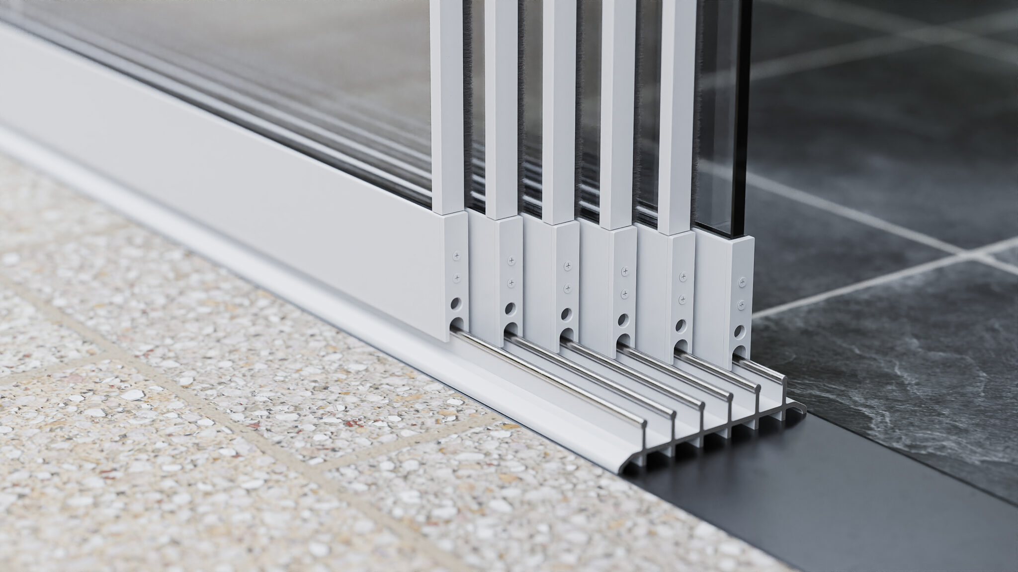 Onderrail 6-rail steellook wit