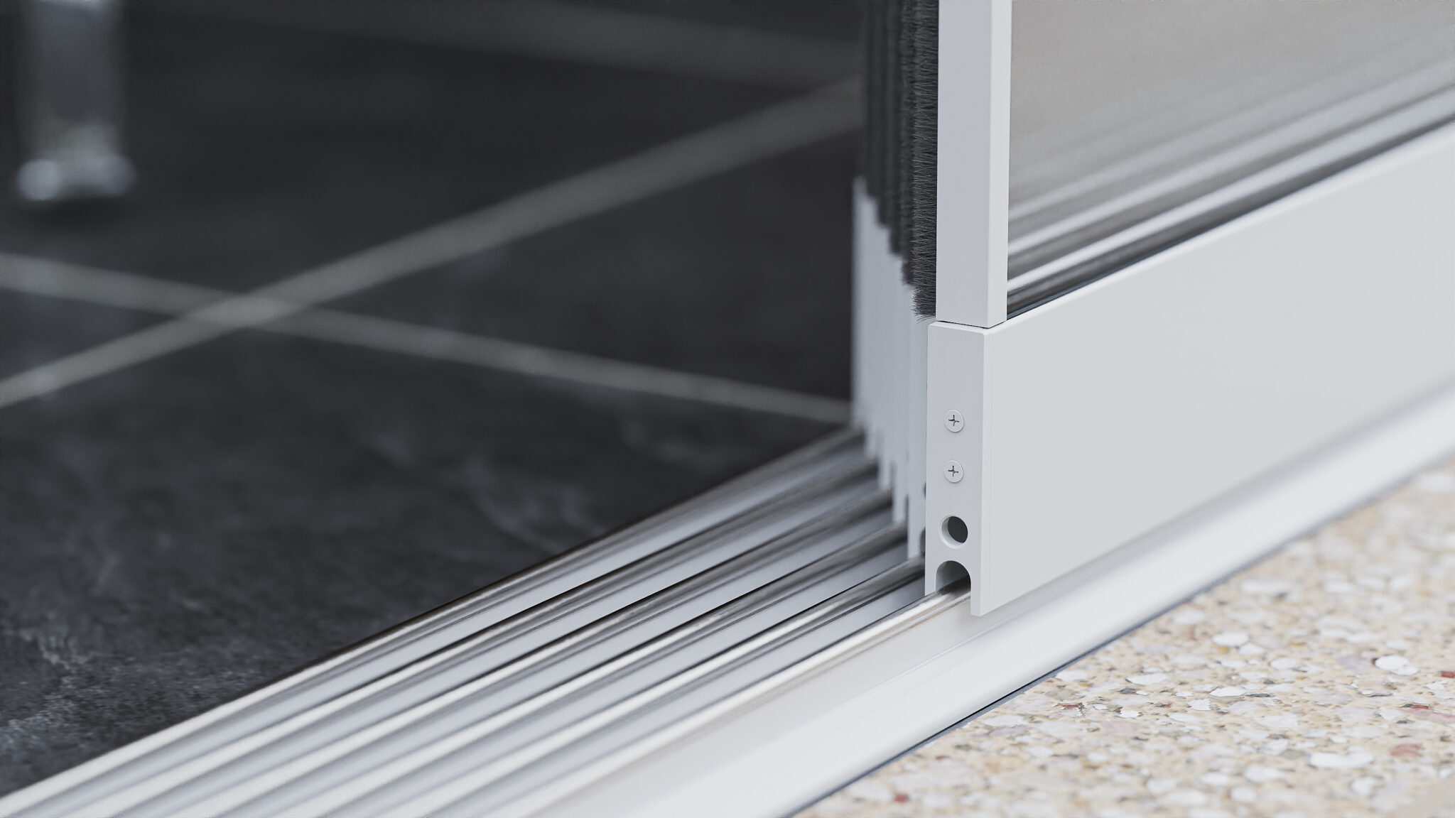 6-rail steellook schuivende panelen wit