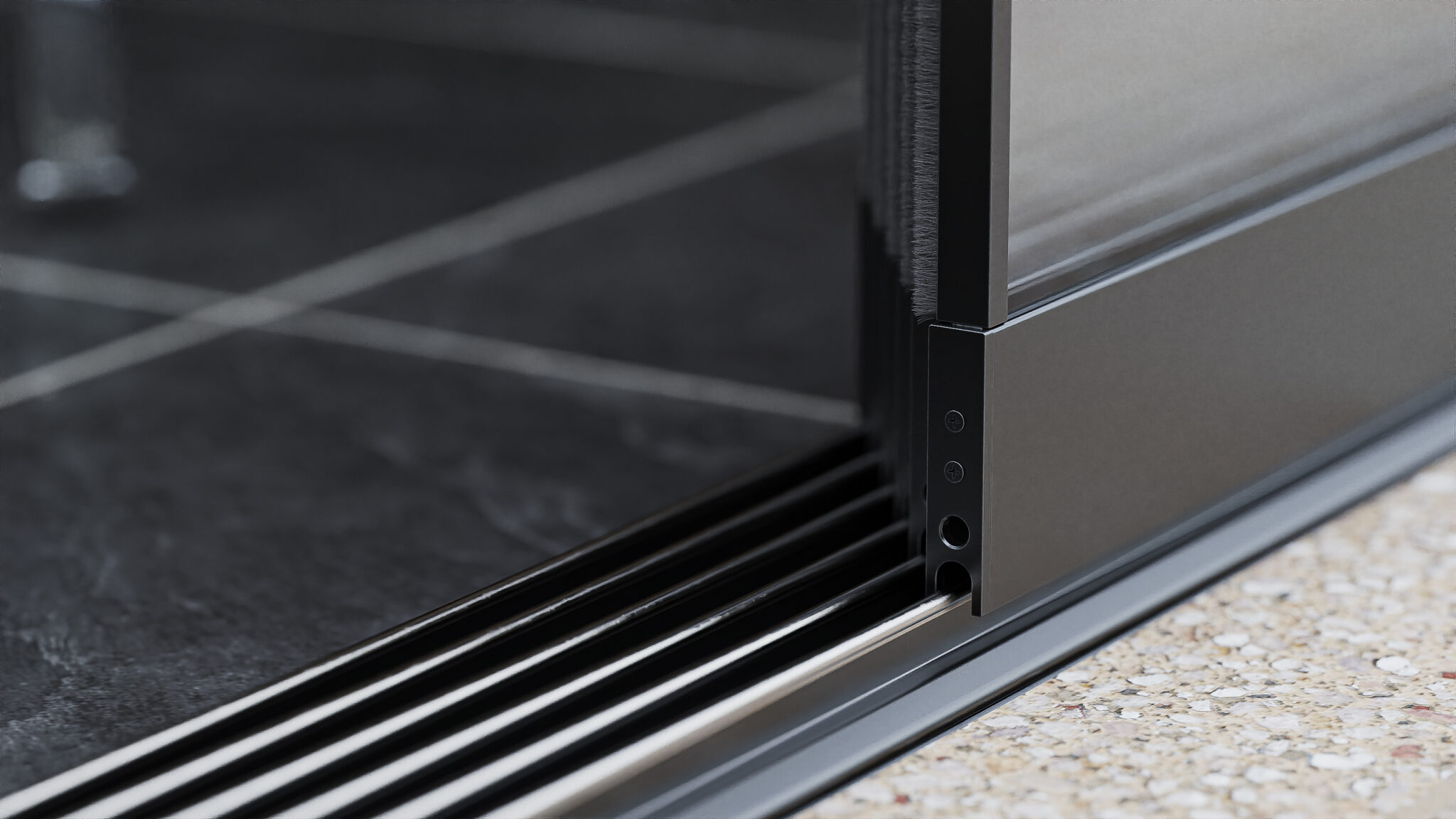 6-rail steellook schuivende panelen zwart