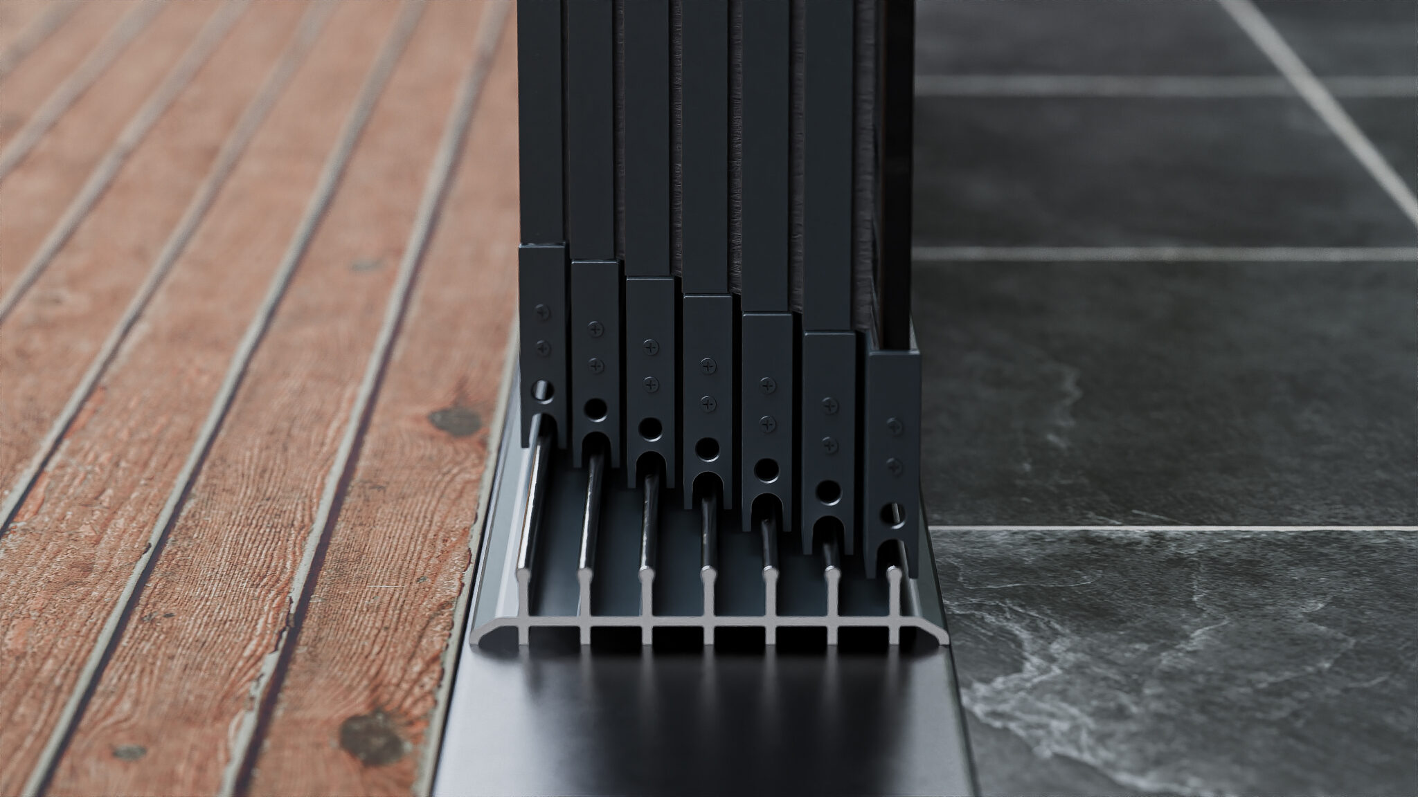 Steellook rails detail