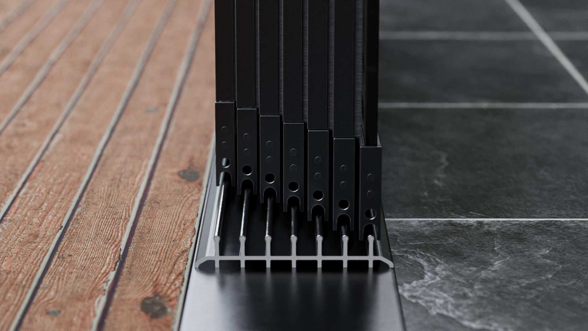 Steellook rails onderaanzicht