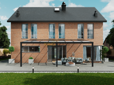 Veranda | Glas | Zwart | 8.06 x 4 meter