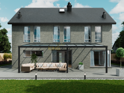 Veranda | Glas | Zwart | 9.06 x 3 meter